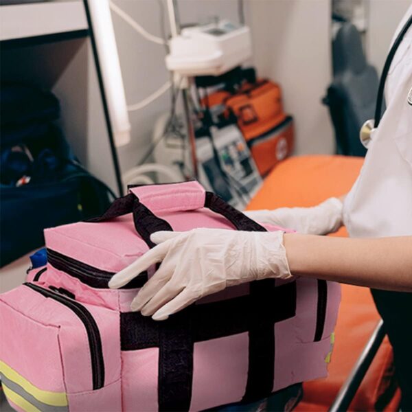 Mobiclinic, Bolsa asistencia sanitaria ligera, Bolsa de Rescate Profesional, Capacidad de más de 21 litros, con Asas reforzadas, Bandas reflectantes, Amplia, Resistente, Rosa - Image 8