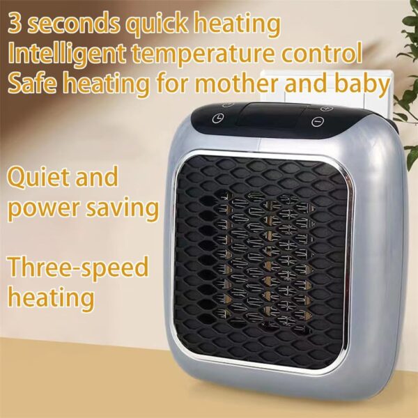 Calentadores De Ventilador Portátiles PTC Cerámica Calefacción Rápida Calentador Tip-Over Y Protección Contra Sobrecalentamiento Calentador de Espacio Para El Hogar Dormitorio Oficina (Green) - Image 4