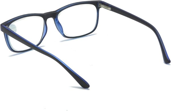 MMOWW Gafas de lectura anti-Blu-ray, gafas cuadradas de moda para ordenador para hombres y mujeres con bisagra de resorte antifatiga(azul,+1.0) - Image 4