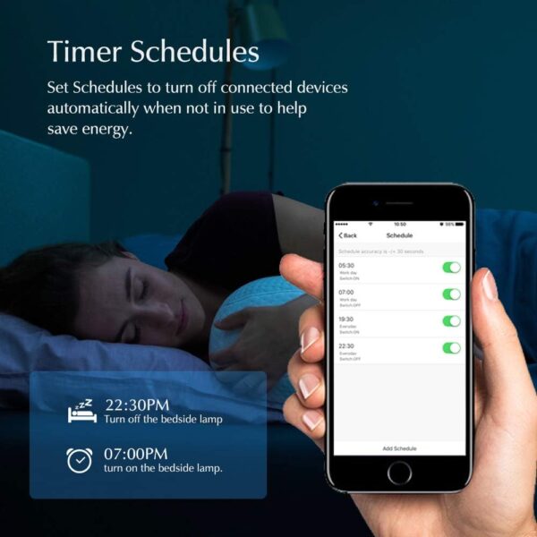 eMylo Smart WiFi Switch Mini Interruptor de luz de relé inalámbrico 220V Control remoto Temporizadores de automatización del hogar Compatible con Alexa Echo Google Home IFTTT Para IOS Android 4 pack - Image 5