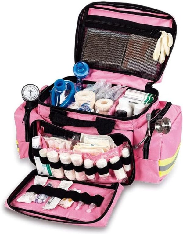 Mobiclinic, Bolsa asistencia sanitaria ligera, Bolsa de Rescate Profesional, Capacidad de más de 21 litros, con Asas reforzadas, Bandas reflectantes, Amplia, Resistente, Rosa - Image 2