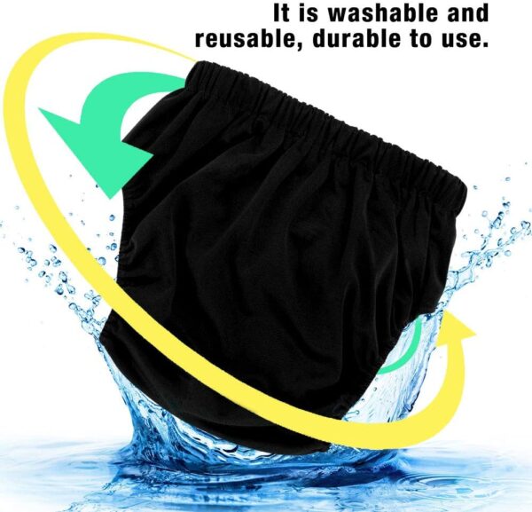 Pañal de tela para adultos, 1 pieza, reutilizable, ajustable, grande, para el cuidado de la incontinencia, pantalones de pañal de tela para personas con incontinencia discapacitadas (Color : Black) - Image 4