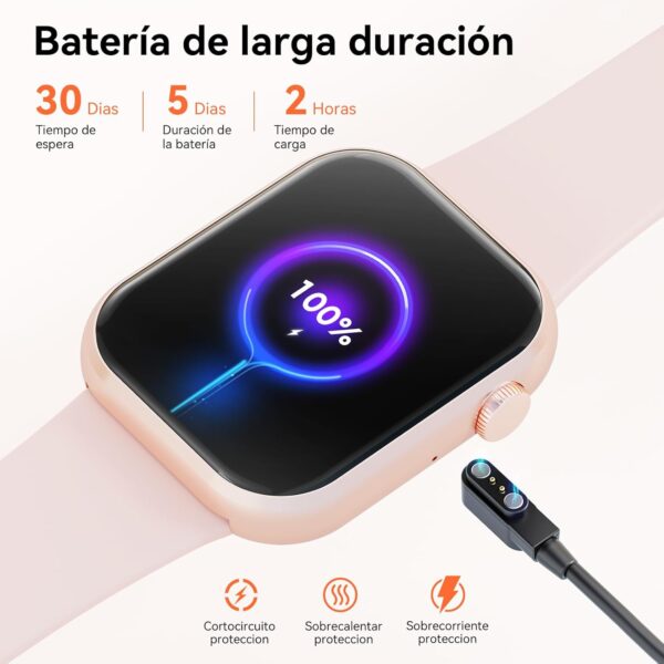 Hwagol Reloj Inteligente Hombre Mujer con Llamadas, Smartwatch Hombre Mujer, 1.85 Reloj Deportivo Mujer 140+ Modos Deportivos, Pulsómetro Monitor de Sueño, Calorías Podómetro para Android iOS - Image 6