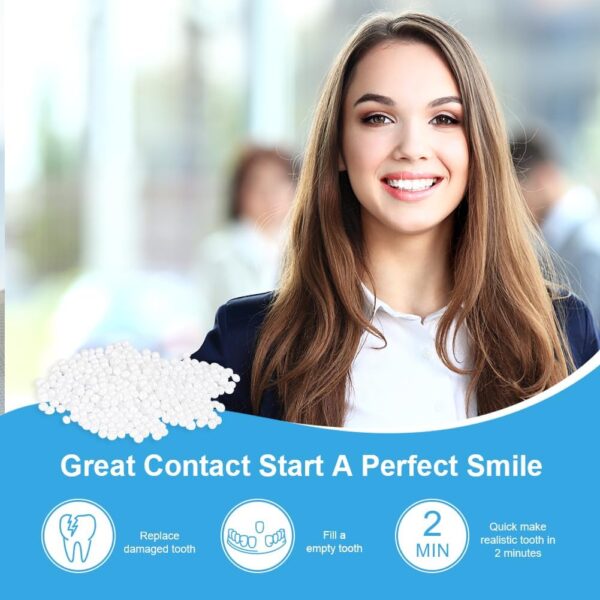 ACWOO Perla Dental, Dientes falsos moldeables temporales, Reemplazos de Dientes Temporales, 50g Perlas de Reparación de Dientes Temporales para Dientes Rotos Faltantes, Material de Relleno de Dientes - Image 2