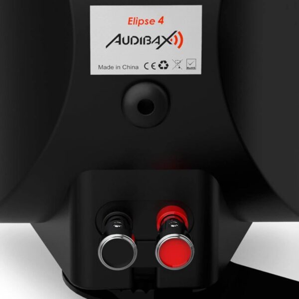 Audibax Elipse 4 Black - Altavoces Pasivos de Estantería HiFi - Pareja de Altavoces Estereo de 2 Vías - Potencia Continua de 20W - Soporte de Pared Incluido - Altavoces con Woofer de 4" - Image 6
