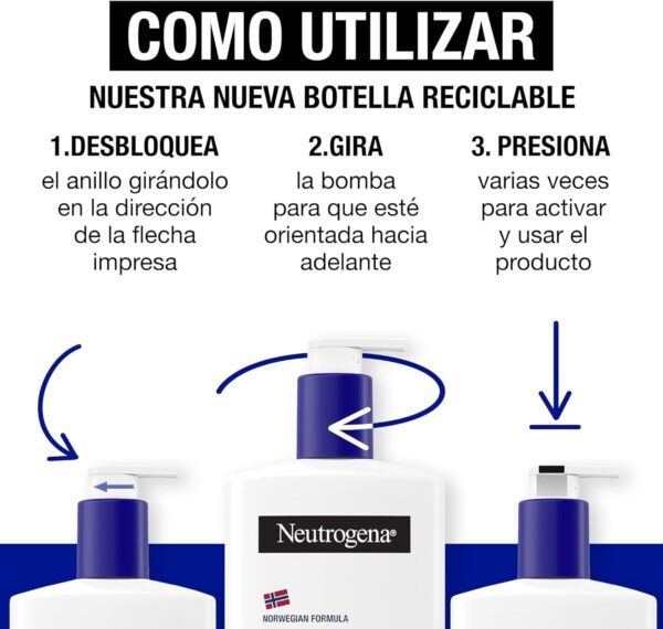 Neutrogena Fórmula Noruega Hidratación Profunda Loción corporal de Absorción Inmediata Enriquecida con Aceite de Almendras (400 ml), crema hidratante con tecnología Pro-Ceramida - Image 6