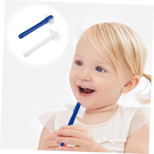 Healeved 2 Piezas cepillo de postizos Limpieza postiza Cuidado prótesis blanqueamientos cepillo de oral cepillos limpiadores de dentaduras postizas - Image 4