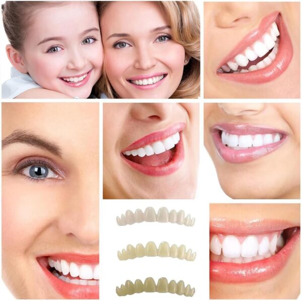 Dientes de Carillas Cosméticas, Dentaduras Postizas Instantáneas, Dentaduras Temporales, 2 Pares Carillas Dentales, Carillas Falsa, Postizos de Superior E Inferior Dientes, Cepillos Interdentales - Image 4