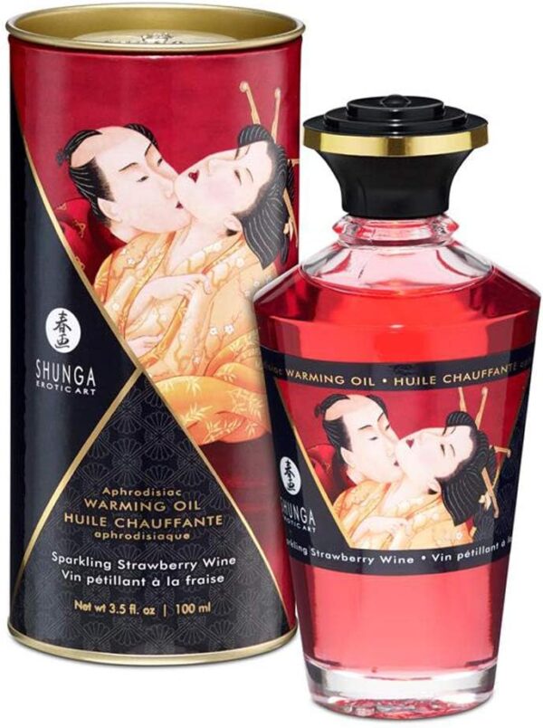 Aceite de Masaje Afrodisíaco Efecto Calor de Cava y Fresas 100 ml. - Shunga