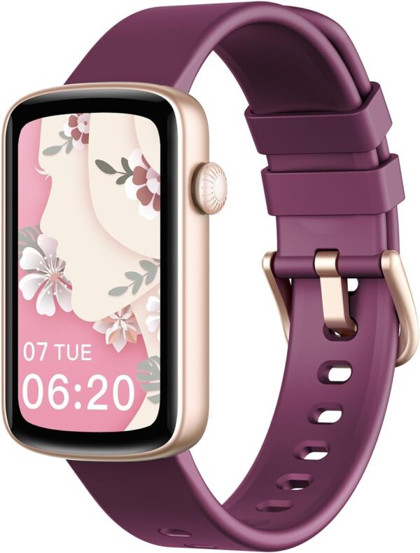 SHANG WING Reloj Inteligente Mujer,Pulsera Inteligente Mujer con Oxímetro, IP68 Impermeable,DIY Esfera Reloj, Monitor Sueño, Podómetro, Pulsómetro Smartwatch Mujer para Android iOS Morada