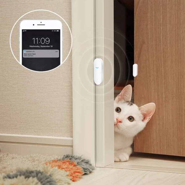 Sensores de Puerta y Ventana WiFi, Alarma Inteligente Tuya con Control de aplicación de notificación Gratuita, Sistema de Alarma de Seguridad para el hogar,Compatible con Alexa (Paquete de 4) - Image 6