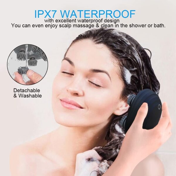 CHLOVOE Masajeador eléctrico para el cuero cabelludo, masajeador portátil de mano IPX7 resistente al agua con 5 modos de amasado para la relajación corporal y el alivio del estrés - Image 7