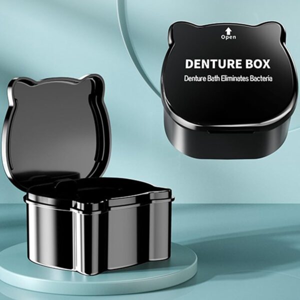 Guador Caja de Prótesis Dentales Kit de Limpieza de Dentaduras Postizas Caja de Dentaduras Postizas con Colador Cepillo de Dientes Postizos de Dos Cabezas Denture Bath Limpieza Caja de Almacenamiento - Image 5