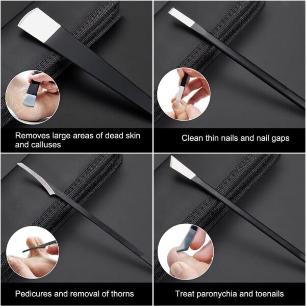4 Piezas Acero de Alto Manganeso Kit Pedicura Profesional, Lima Pies Bisturi Podologo Cuchillas para Callos Podologia Herramientas para Callos Pies Eliminar, Verrugas Quitar, Quita Callos - Image 3