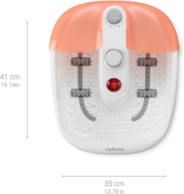 medisana FS 883 Spa para pies con masaje de reflexología podal - baño de pies eléctrico, función calefacción de agua, masaje de vibración, accesorios de pedicura, con masaje y calentador - Image 2