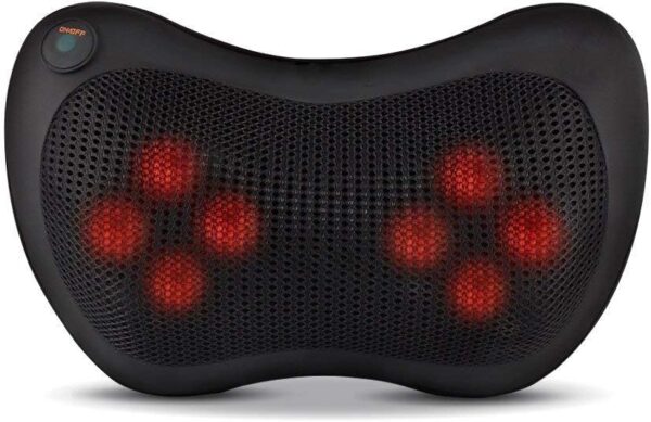 Masajeador Almohada Cojín de Masaje Eléctrico con 8 Rodillos 3D Masajeador para Relajación de Fatiga en Casa, Oficina (Negro)