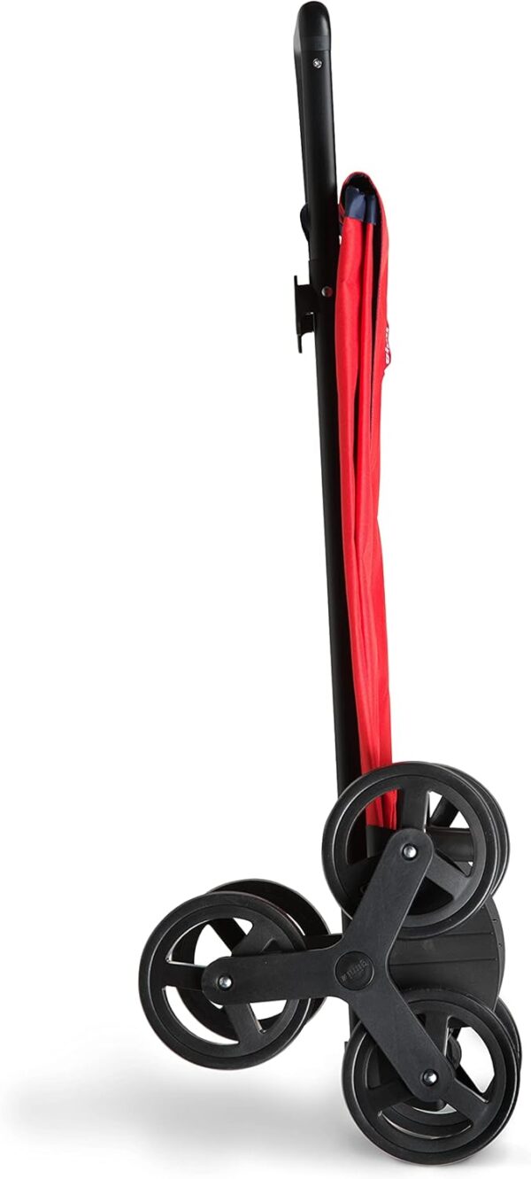 Gimi Tris Urban Rojo - Carro de la compra con 6 ruedas, bolsa impermeable, poliéster, capacidad 52L, rojo, 44.1 x 50.7 x 95.6 cm, Grande - Image 3