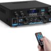 Amplificador HiFi, AK55 Bluetooth 5.0 Receptor Amplificador Audio Estéreo 2-Canales 70W×2 MAX.600W Amplificador de Potencia Digital Home Cinema Amplificador de Sonido 12V 220V para Casa o Coche