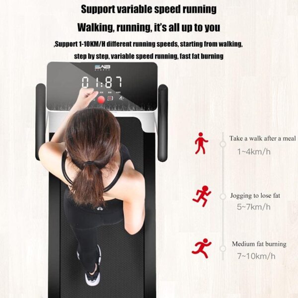 ZXQZ máquinas de Cardio Rueda de Andar, Running Machine con Pantalla LED y Columna de Choque Respiratorio, Equipo de Fitness Multifuncional Plegable para Uso Doméstico - Image 5