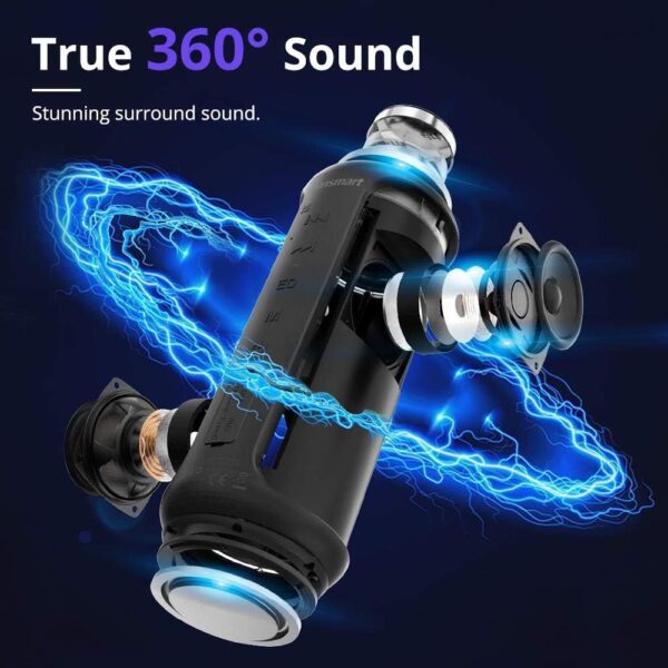 Tronsmart T6 Plus Edición Mejorada Altavoz Bluetooth 40W, Portatil, Sonido Estéreo 360°, Efecto de Triple Bajo Potente, Waterproof IPX6 con Powerbank, 15 Hora de Reproducción y Manos Libres - Image 2