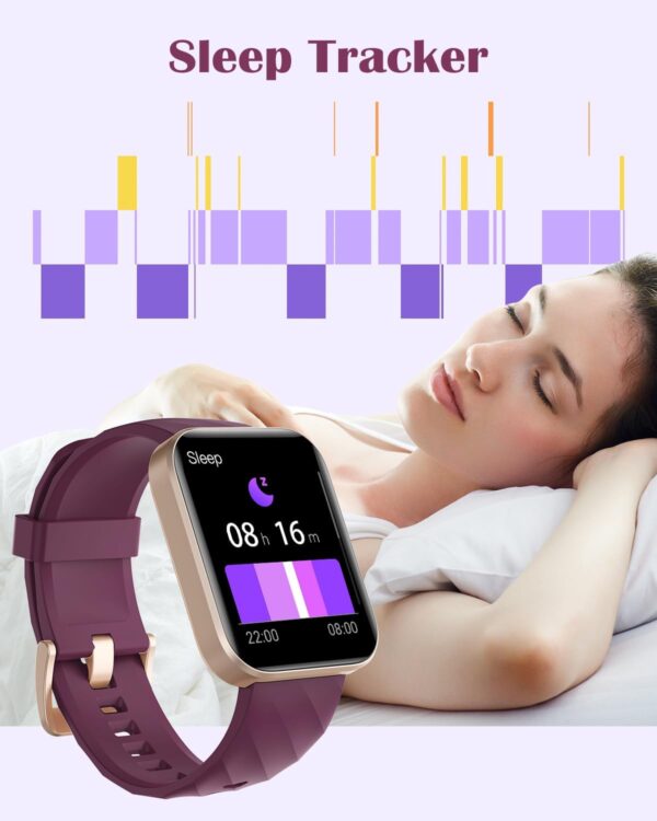 RUIMEN Reloj Inteligente Mujer Hombre con Llamada,1,85" Smartwatch con Pulsómetro,Podómetro,Oxímetro,Monitor Sueño,Esfera de Reloj Personalizada,Impermeable IP68 Pulsera de Actividad para iOS Android - Image 6