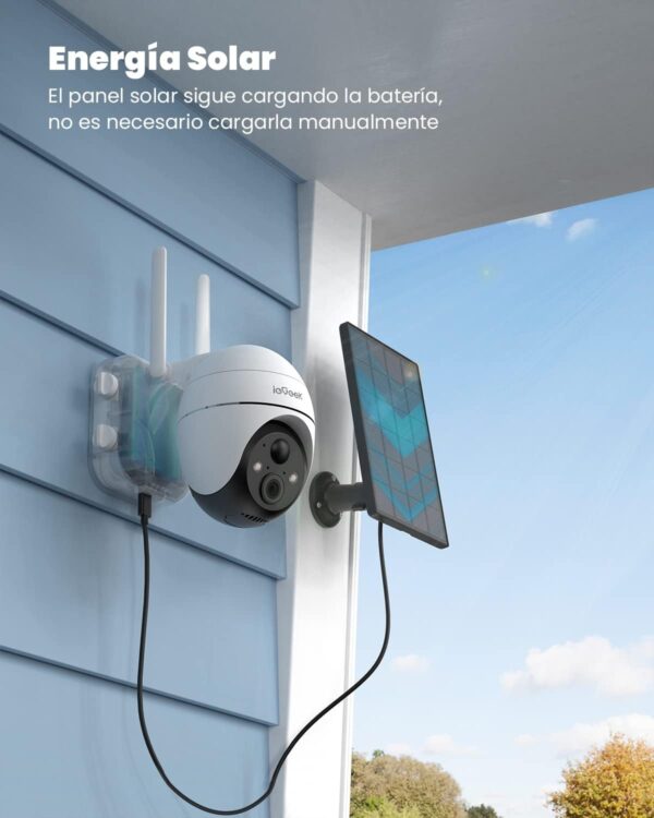 ieGeek 2K 15000mAh Batería Camara Vigilancia WiFi Exterior, Camara de Seguridad Exterior Puede Girar 360 ​​°/ Inclinarse,Detección de Movimiento PIR, Visión Nocturna a Color, Alarma de Luz y Sonido - Image 3