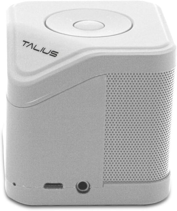 Talius Cube - Altavoz Bluetooth 3.0, Tarjeta SD, Entrada AUX, FM, Manos Libres, Color Blanco - Image 3