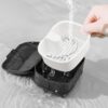 Caja para prótesis dentales con colador, caja de prótesis para prótesis, caja de almacenamiento con recipiente colgante para dentaduras postizas, caja de llaves (negro) - Image 4