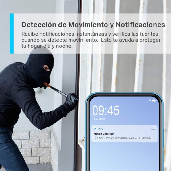TP-Link TAPO C310 - Camara Vigilancia WiFi Exterior Interior,Resolución 3MP, IP66 con Visión Nocturna, Detección de Movimiento y Alarma Instantánea, Control con App IOS, Android, Compatible con Alexa - Image 4