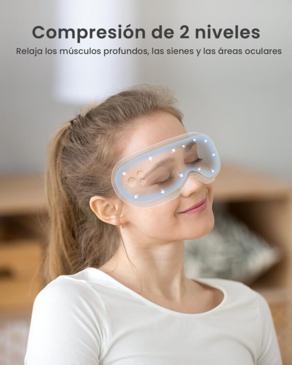 RENPHO Masajeador de ojos con control remoto y calor,Compresión de aire masajear ojos recargable para aliviar la tensión ocular Círculos oscuros Bolsas de ojos Mejorar el sueño regalo dia de la madre - Image 3
