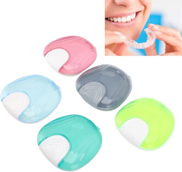 BORDSTRACT Estuche Para Retenedores De Ortodoncia, 5 Piezas Caja De Almacenamiento De Protectores Bucales Para Dentaduras Portátiles De Viaje Para Adultos Extraíbles, Contenedor De Protectores Bucales - Image 2