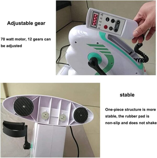 Ejercitador de pedal motorizado, entrenador de bicicleta portátil para ejercicios de piernas y brazos, equipo de entrenamiento de rehabilitación física para ciclismo de piernas brazos eléctricos - Image 3