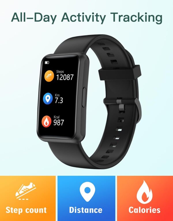 HUAKUA Smartwatch Sin Bluetooth,Sin Aplicación,Pulsera de Actividad 1.47 Pulgadas con Contador de calorías,Monitor de sueño,Despertador,Cronómetro,Impermeable IP68, Temporizador para Caminar - Image 4