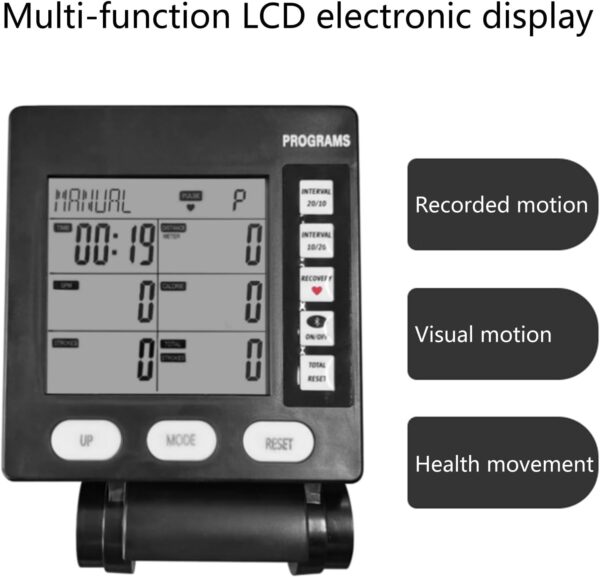 Máquina de remo de seguimiento de la salud, velocímetro de fitness con pantalla digital LCD para un análisis completo del entrenamiento - Image 5