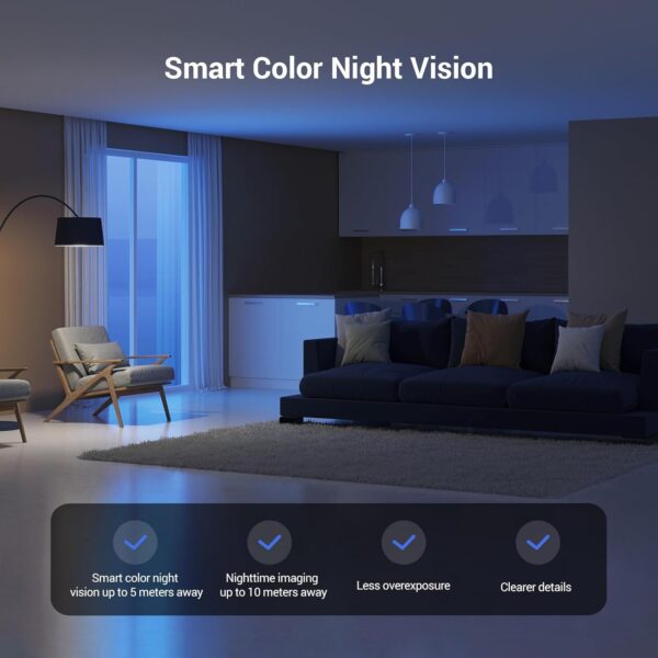 EZVIZ Camara de Vigilancia Interior con Seguimiento Automático, Cámara IP Domicilio WiFi 360° para Bebe con Visión Nocturna Color, Detección Humana,1080P, Llamada Bidireccional, Soporta 512GB, CP1 2MP - Image 6
