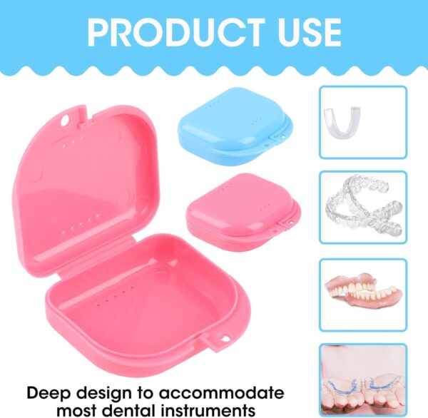 2 Piezas Caja ortodoncia,Caja Protesis Dental,Caja de dientes para proteger los dientes con agujeros de ventilación,Compactos y Duraderos para Guardar y Proteger Aparatos Ortodónticos,Dentaduras - Image 4
