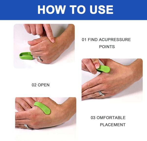 AYNKH Clip de acupresión, 4 piezas de silicona portátil para aliviar el estrés de la migraña, clip de punto de presión, herramienta de relajación de masaje - Image 4