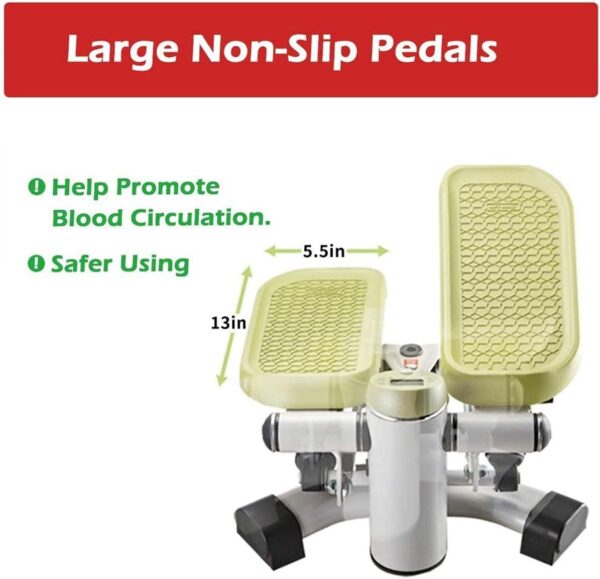 ZXLLAFT Fitness Stepper, 2 en 1 portátil Escalera Stepper, Cintura Fitness Twister Step Machine con Monitor LCD, Antideslizante para Principiantes y Profesionales,Verde - Image 7