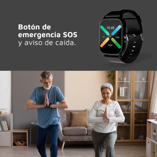 DCU TECNOLOGIC - Smartwatch Sénior con GPS y Videollamadas 4G - Reloj Inteligente con Pantalla IPS Full Touch de 1,69’’ - IPX6 Impermeable - Ideal para Adulto Mayor - Color Negro - Image 8