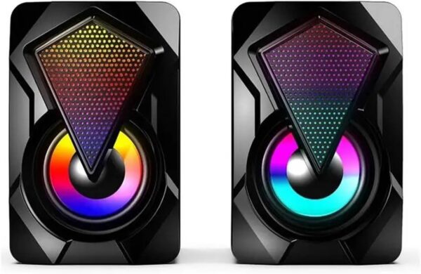ZHCHAO 1 Juego de 2 uds. De Altavoz de Graves Pesados ​​con Luces Coloridas RGB, Altavoz portátil Inteligente con Modo Extra Graves, estéreo, Multimedia,