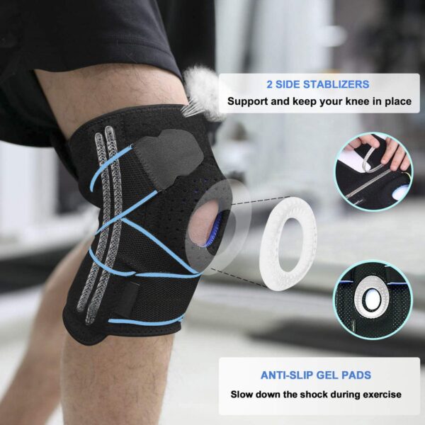 Rodilleras Deportivas 2 Piezas, OFUN Ajustable rodilleras menisco y ligamento con Estabilizadores Laterales y Almohadillas de Rótula en Gel, Rodillera de Rotuliana para Correr, Baloncesto, Crossfit - Image 2