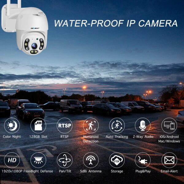 GENBOLT 2.5K Cámara Vigilancia WiFi Exterior, Domicilio Cámara CCTV con PTZ Seguimiento Automático Detección IP Cámara de Seguridad Externa Humana Visión Nocturna a Color, Sirena Aactiva Alarma - Image 7