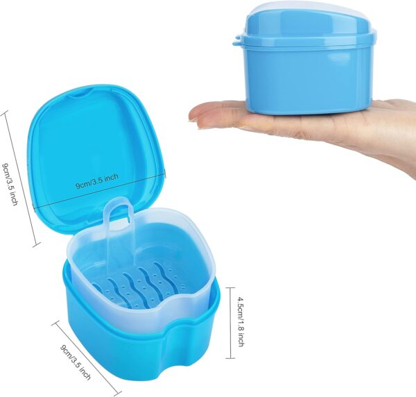 Caja de Dentadura Postiza Caja de Baño Estuche para Dentadura con Colador para Dientes Falsos Almacenamiento Remojo Limpieza - Image 7