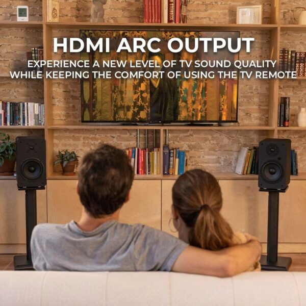VULKKANO A6 ARC Altavoces Autoamplificados con Woofer de 6.5", Bluetooth 5.0, HDMI ARC, Optica, RCA, USB, con Salida Subwoofer, Monitores de Estudio HiFi con Diseño Elegante, Color Negro - Image 5