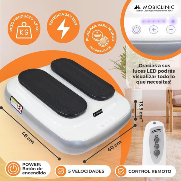 Mobiclinic, Ejercitador de piernas, Eléctrico, LegFit, Marca Española, Gimnasia pasiva, Andar Sentado, para Mayores, para Jóvenes, con Mando a Distancia, Velocidad Regulable - Image 2