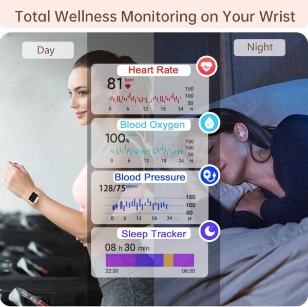 Colesma - Reloj inteligente para mujer, con asistente de voz, pantalla táctil HD de 1,59 pulgadas, reloj inteligente para mujer, rastreador de actividad con monitor de sueño para Android iOS - Image 5