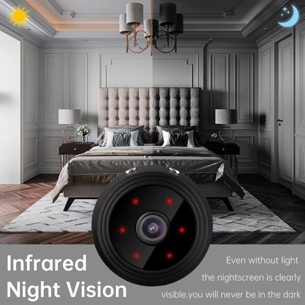 Minicámara espía inalámbrica HD 1080p, cámara de vigilancia, wifi, con visión nocturna y detector, cámara de vigilancia, seguridad para bebés, inalámbrica, oculta, interior/exterior - Image 5