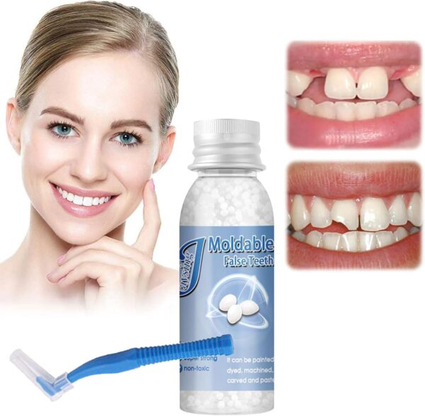 Kit de Dientes,Dientes de Carillas Cosméticas, Dentaduras Postizas Instantáneas,Dentaduras Temporales,Carillas Dentales, Carillas Falsa, Postizos de Superior E Inferior Dientes,Cepillos Interdentales