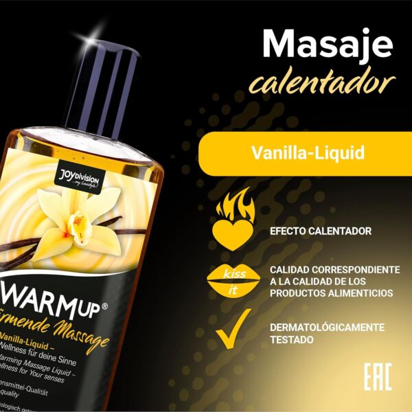 JOYDIVISION WARMup aceite de masaje vainilla 150 ml I Líquido de masaje corporal efecto de calor I Aceite de masaje con olor y sabor a vainilla I Aceite de masaje para parejas I Massage Oil - Image 2