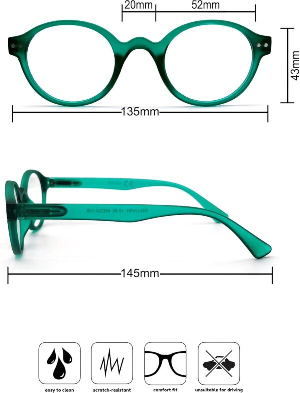PANTONA-Gafas de lectura Redondas（Paquete 3 pares）. Gafas Presbicia Vista Cansada Retro para Hombre y Mujer. - Image 2